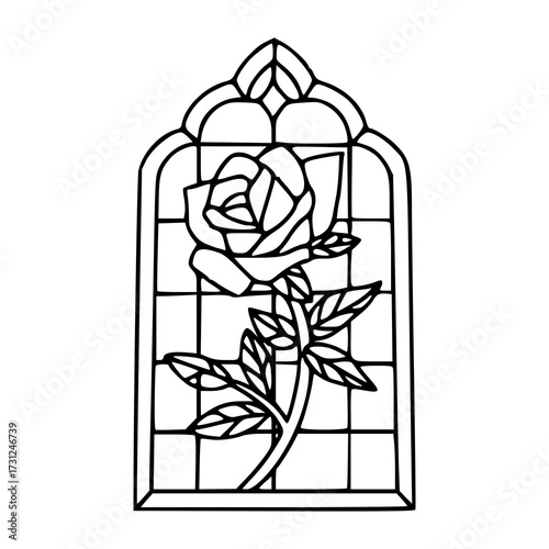 stained glass floral pattern illustration