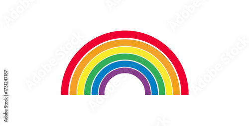 Rainbow illustration with colored arcs isolated on black background