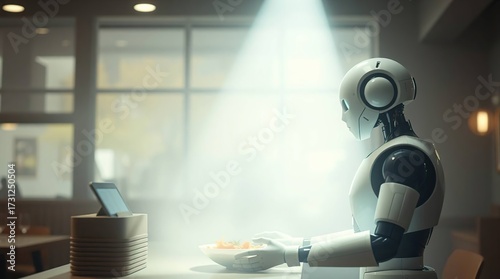 Robot waiter in modern cafe. (2)