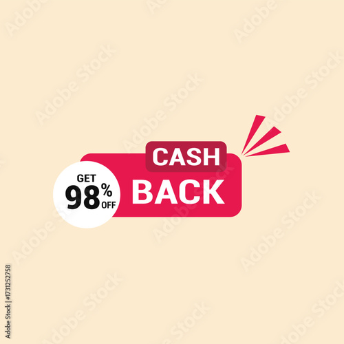 98% cash back offer icon vector a must have for savvy shoppers seeking incredible deals and discounts