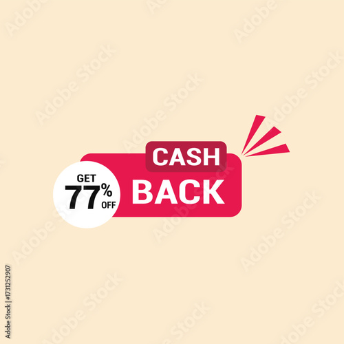 77% cash back offer icon vector a must have for savvy shoppers seeking incredible deals and discounts