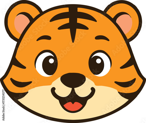 carton style tiger face vector
