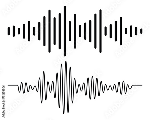 Sound wave illustration logo vector icon template design. Sound wave audio waveform sketch vector illustration