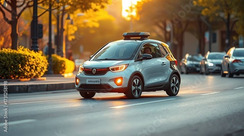 City Electric Car Sunset Drive.