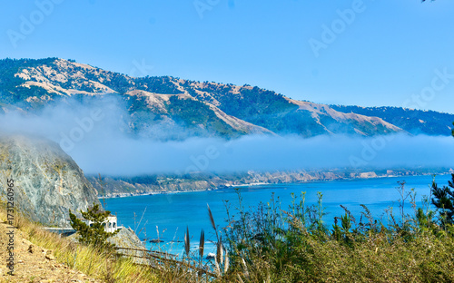 Big Sur California Highway 1 Tunnel Above Bright Blue Ocean