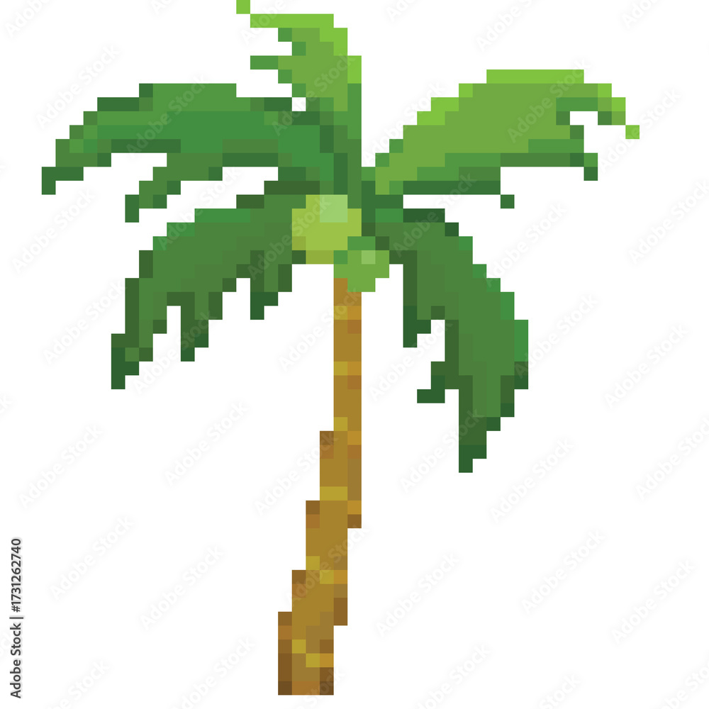 Obraz premium coconut tree pixel art
