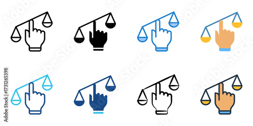 Inequality icon set multiple style collection 
