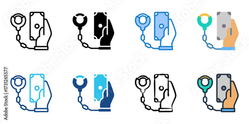 Corruption icon set multiple style collection 
