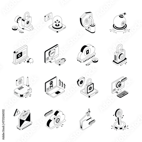 Handy Bundle Isometric Outline Icons