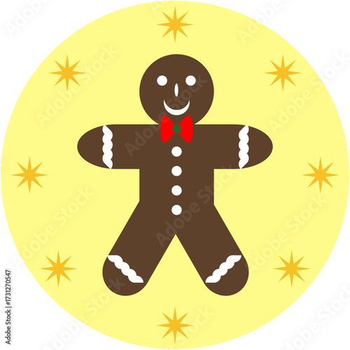 gingerbread man on black background