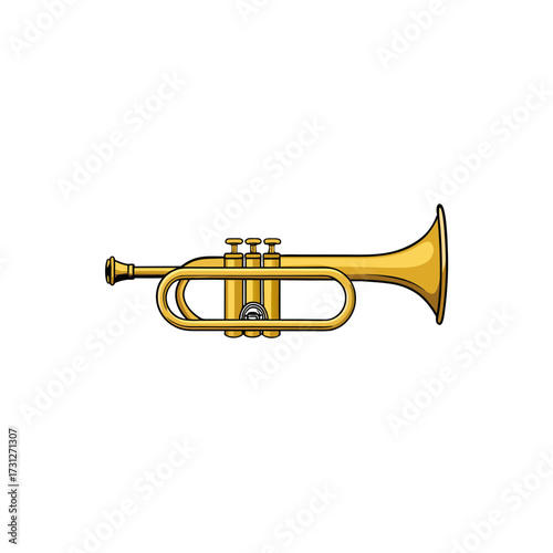 trumpet isolated on white background