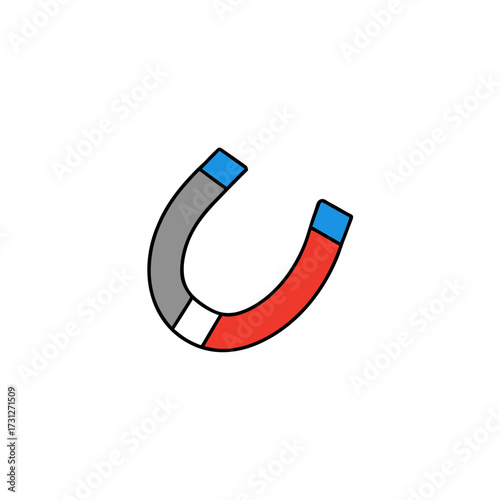 horseshoe magnet on white background