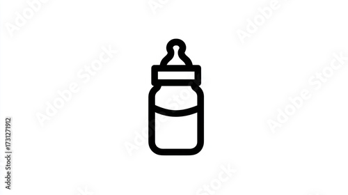 Simple line art of baby bottle, ideal for feeding