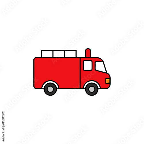 red truck isolated on white