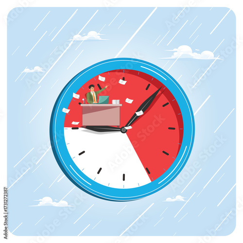 Overworked concept. Entrepreneurs who work on office hours.