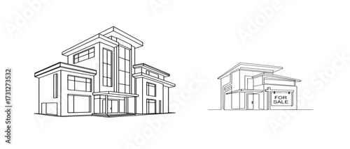 Modern House Design Vector Illustration Real Estate Investment and Property Sale Concept