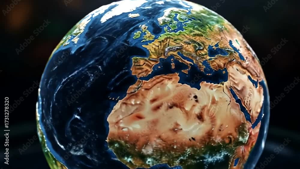 3D Earth Globe Animation, Realistic World Visuals Rotating for ...