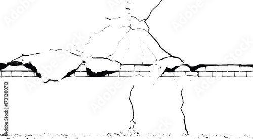 Grunge concrete cement wall with crack ,for your design and texture background