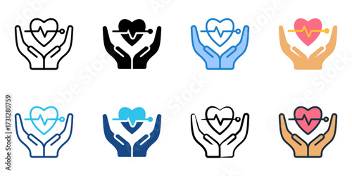 Life expectancy icon set multiple style collection 
