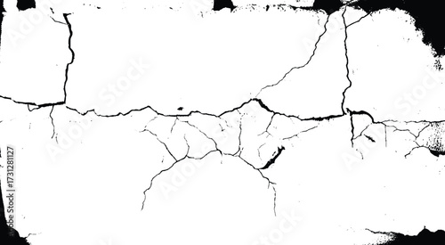 old wall background crack vector, grunge texture. crack on the wall 
