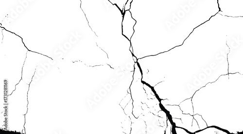 Surface cracks and fissures in ground. Vector grunge cracked texture style with cracked texture.
