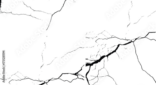 Surface cracks and fissures in ground. Vector grunge cracked texture style with cracked texture.
