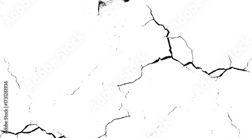 Black and white grunge crack texture. Abstract monochrome background pattern of noise and grain. Crack wall.