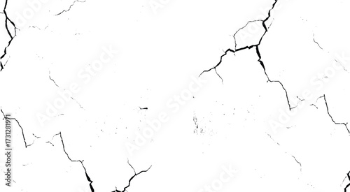 Black and white grunge crack texture. Abstract monochrome background pattern of noise and grain. Crack wall.