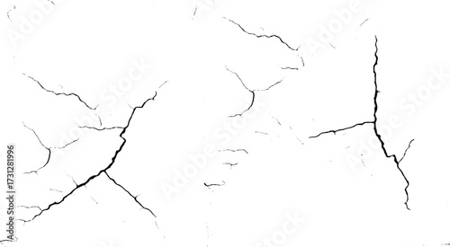 Black and white grunge crack texture. old wall background crack vector, grunge texture. crack on the wall with broken pieces.
