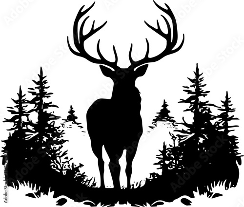silhouette of deer