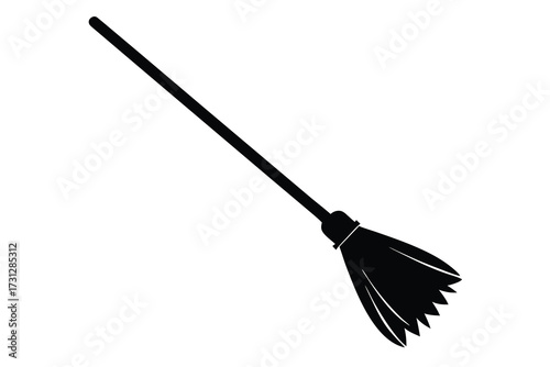 broom silhouette vector icon illustration design