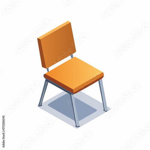 Modern orange chair with a comfortable design, perfect for classrooms, offices, or home workspaces, offering a stylish and functional seating solution