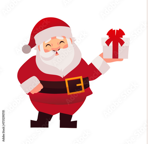 santa claus with gift box