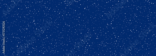 Flying snow seamless wallpaper. White snowflakes, dots, ice hail for Christmas decor. Repeated white snow at night sky background. Vector repeating snowfall pattern. Winter blizzard weather overlay