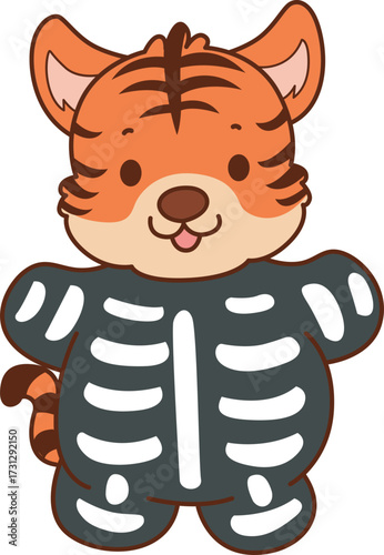 Illustrations of cute tiger character vector clip art for kids.