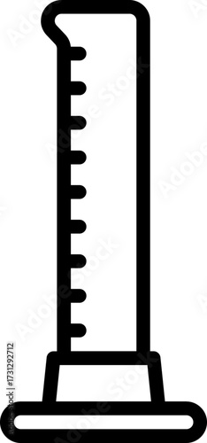 Black graduated cylinder icon - outline
