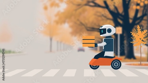 Robot Delivery Autumn Street.