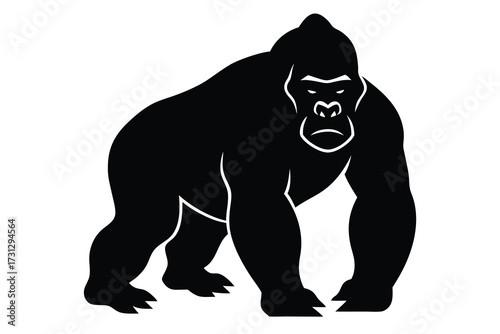 gorilla silhouette vector icon illustration design