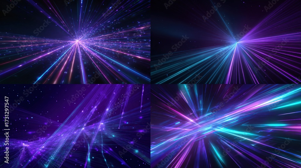 Fototapeta premium Light rays converge from infinity, creating mesmerizing optical patterns