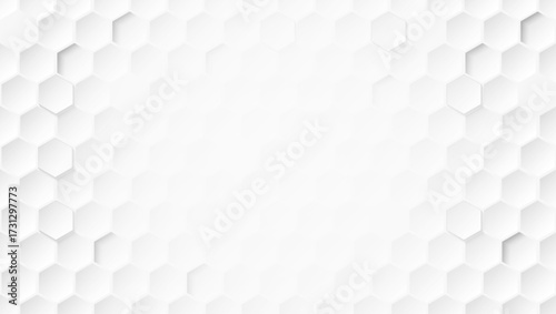 Hexagon white abstract background with soft light and shadow.  Vector.