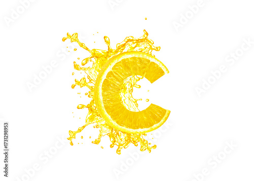 vitamin c concept, lemon splashing, lemon serum oil