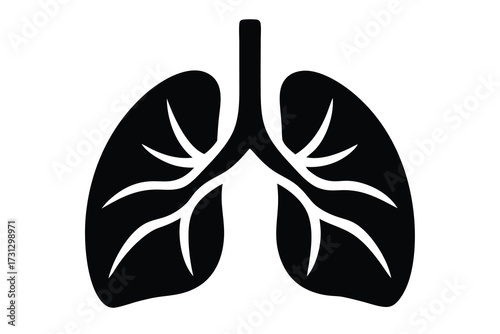 lungs silhouette vector icon illustration design