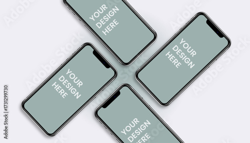 Realistic screen phone mockup