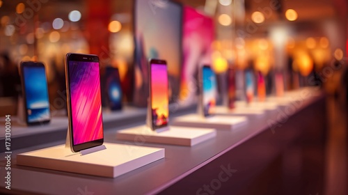 Explore the future with these sleek smartphones featuring vibrant displays and innovative designs, perfect for tech reviews, product showcases, and showcasing cutting-edge mobile technology
