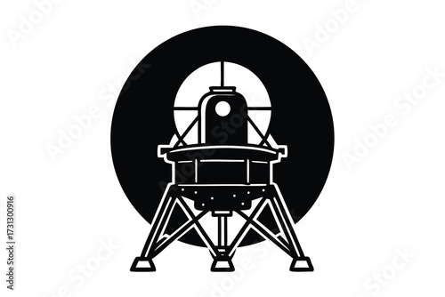 moon lander vector icon illustration design