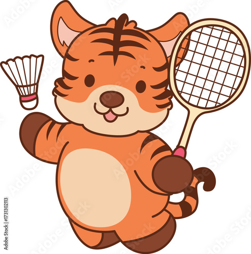 Illustrations of cute tiger character vector clip art for kids.
