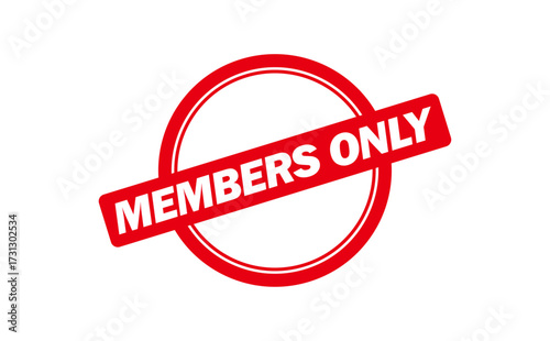 MEMBERS ONLY - Red Rubber Stamp With text MEMBERS ONLY
