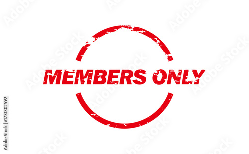 MEMBERS ONLY - Red Rubber Stamp With text MEMBERS ONLY
