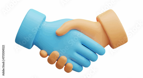 Handshake isolated on white background