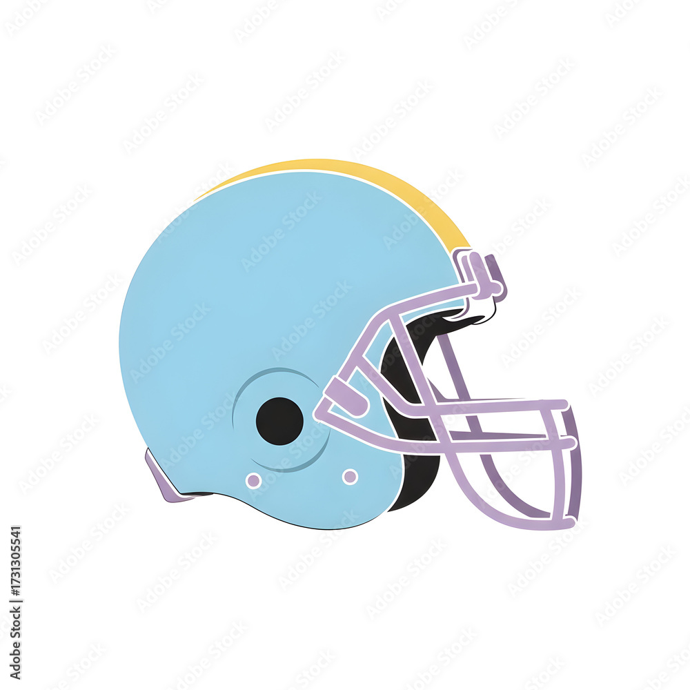Fototapeta premium American Football Helmet with Facemask in Light Blue